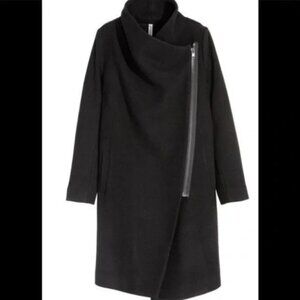 H&M Divided Wool Blend Asymmetrical Coat